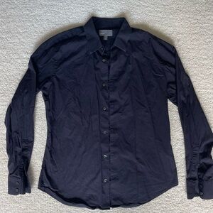Vince, Dark Blue Dress Shirt, Size Large